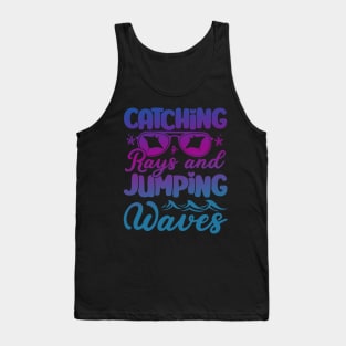 Catching Rays and Jumping Waves Relaxing Summer Sunshine Tank Top